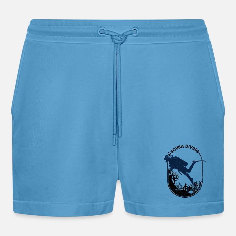 Conception de la silhouette du plongeur - Short bio décontracté court fabriqué en UE - Sol Blue