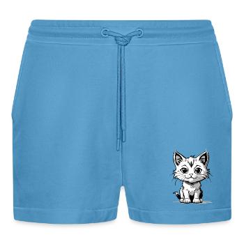 Kittycat - Organic Relaxed Cropped Shorts Made in EU -  Sol Blue - Vorne