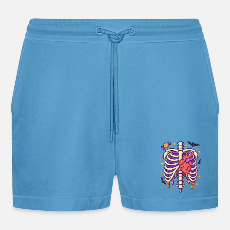 Anatomie Gothic Thoraxkäfig - Organic Relaxed Cropped Shorts Made in EU -  Sol Blue