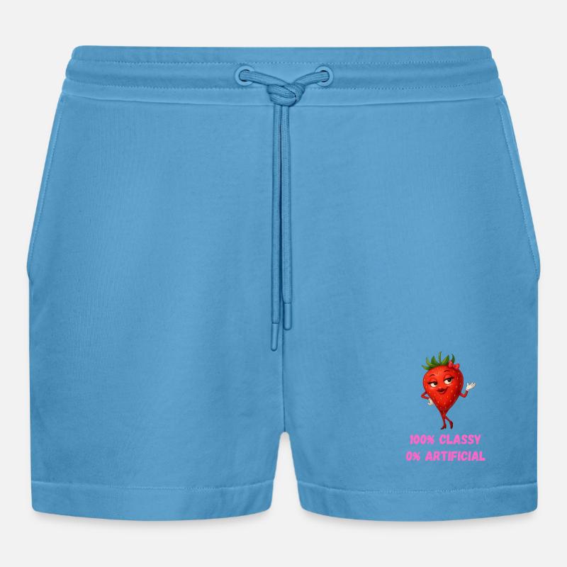 fraise diva élégant fruit dessin animé - Short bio décontracté court fabriqué en UE -  Sol Blue