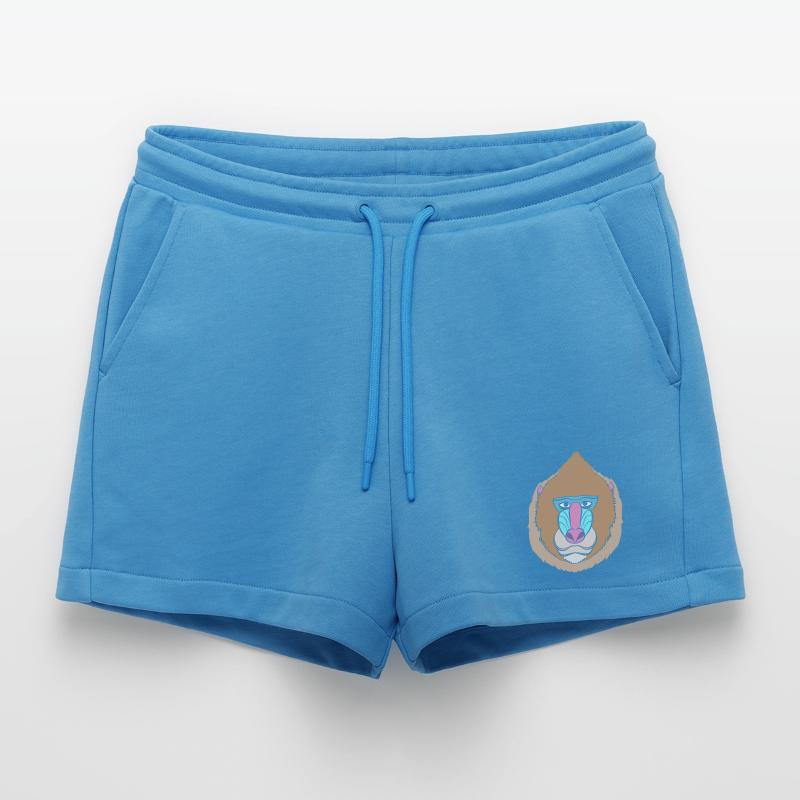 Baboon Baboon Primate Monkey Monkey Organic Relaxed Cropped Shorts Made in EU