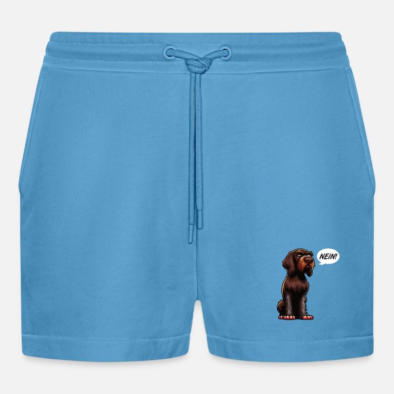 Nein Deutsch Drahthaar Deutsch-Drahthaar Besitzer - Organic Relaxed Cropped Shorts Made in EU -  Sol Blue