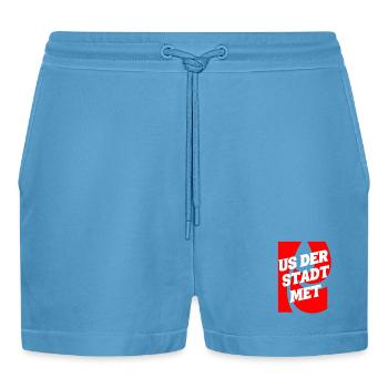Us of the city met K - Organic Relaxed Cropped Shorts Made in EU -  Sol Blue - Front