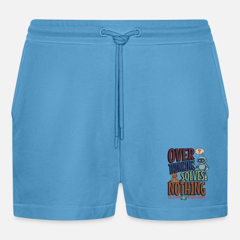 Over Thinking Solves Nothing - Organic Relaxed Cropped Shorts Made in EU -  Sol Blue