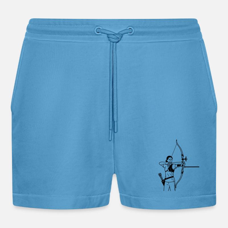Archery - Organic Relaxed Cropped Shorts Made in EU - Sol Blue