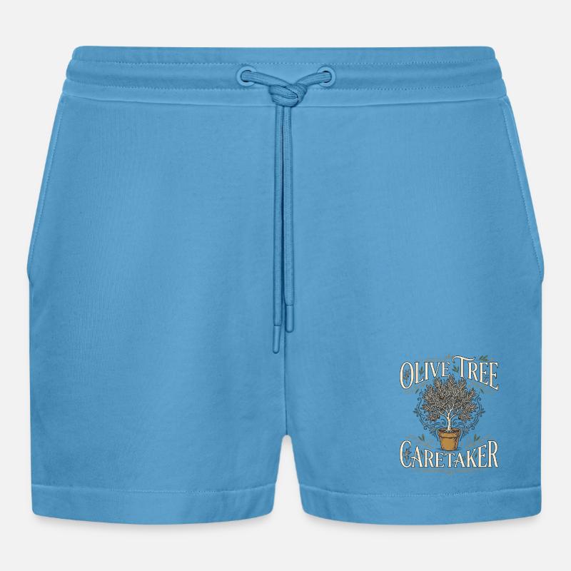 Olive Tree - Organic Relaxed Cropped Shorts Made in EU -  Sol Blue