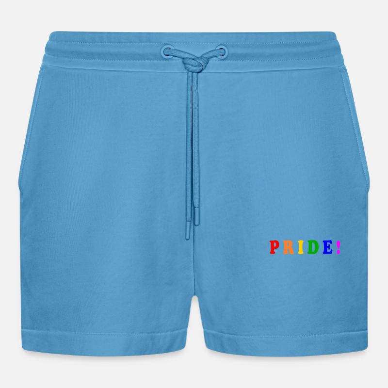 Pride - Organic Relaxed Cropped Shorts Made in EU - Sol Blue