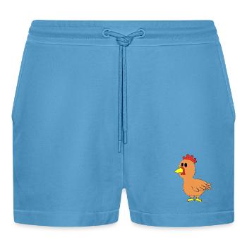 Huhn / Chicken - Organic Relaxed Cropped Shorts Made in EU -  Sol Blue - Vorne