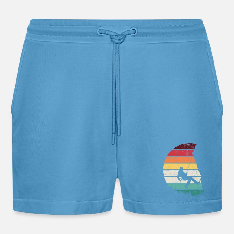 Rainbow Horizon Swing Silhouette - Organic Relaxed Cropped Shorts Made in EU -  Sol Blue