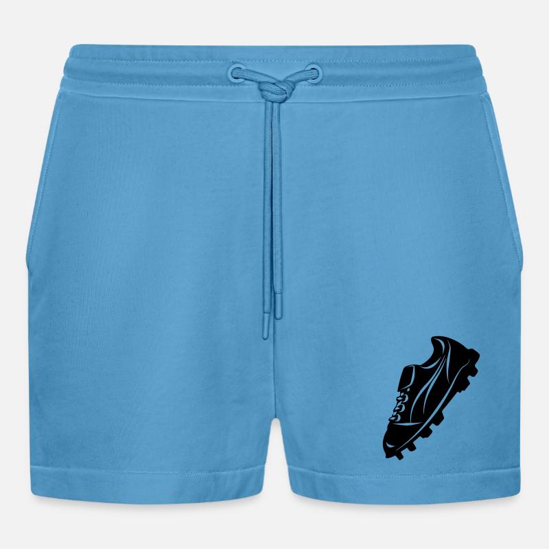 Fußballschuh transparente Schattenfigur - Organic Relaxed Cropped Shorts Made in EU -  Sol Blue