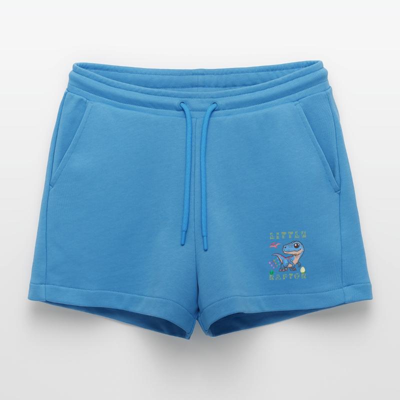 prehistoric dinosaur carnivorous raptor cretaceous Organic Relaxed Cropped Shorts Made in EU
