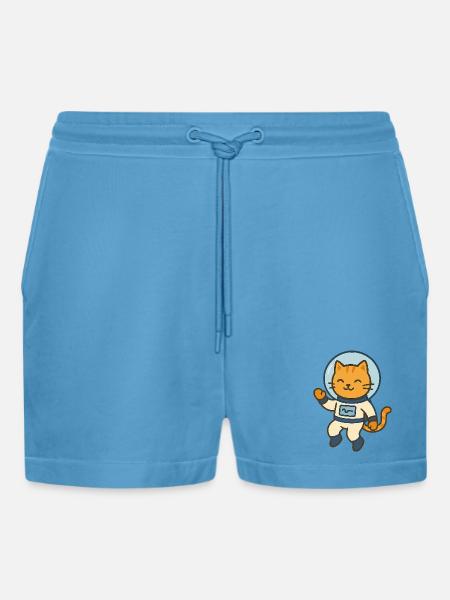 Astrocat - Organic Relaxed Cropped Shorts Made in EU -  Sol Blue