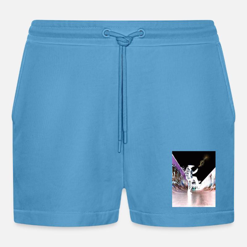 Blessolution « Équilibre » - Short bio décontracté court fabriqué en UE -  Sol Blue