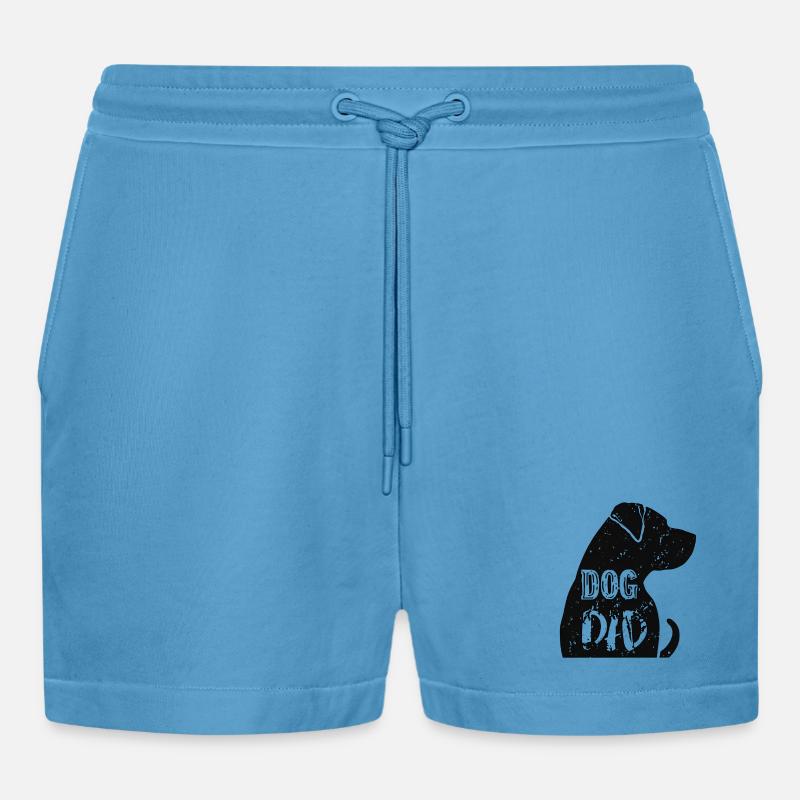 Dog Dad Silhouette mit Text - Organic Relaxed Cropped Shorts Made in EU -  Sol Blue