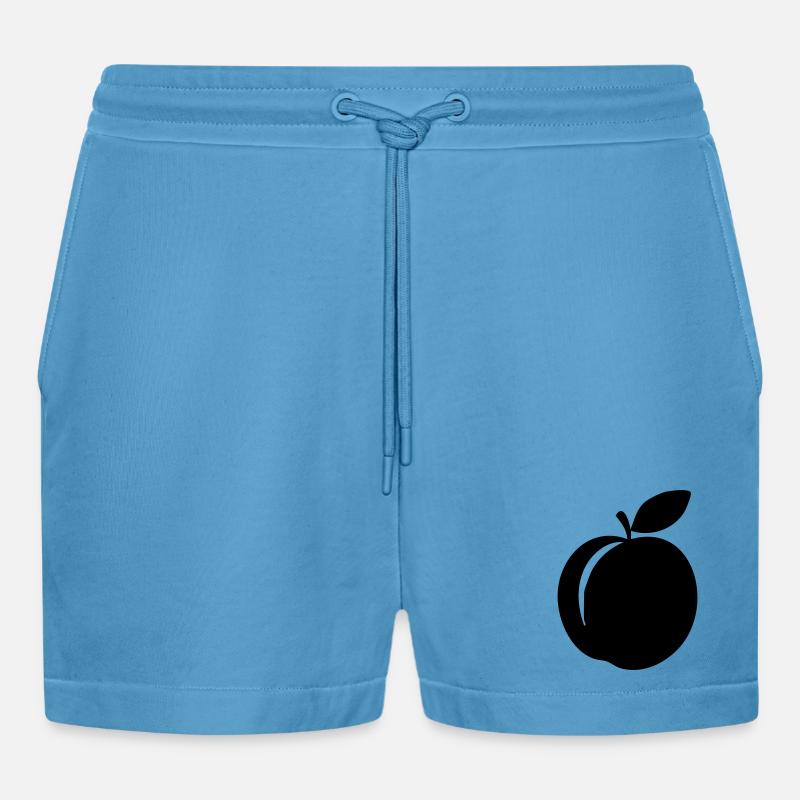Pfirsich-Silhouette – süßes Sommerdesign - Organic Relaxed Cropped Shorts Made in EU -  Sol Blue