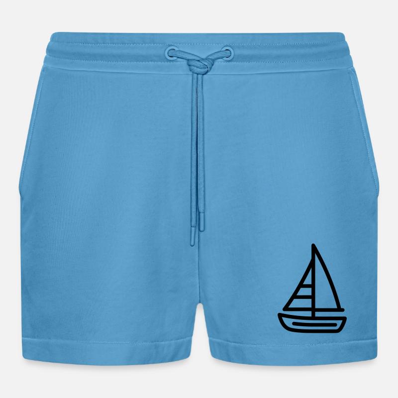 Boot - Organic Relaxed Cropped Shorts Made in EU -  Sol Blue
