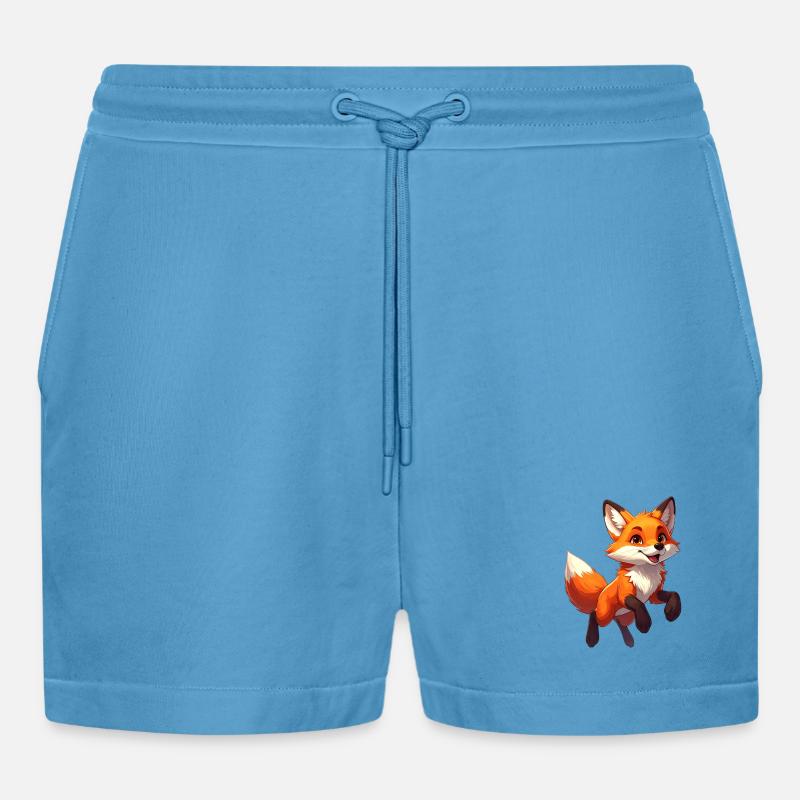 Springender Fuchs - Organic Relaxed Cropped Shorts Made in EU -  Sol Blue