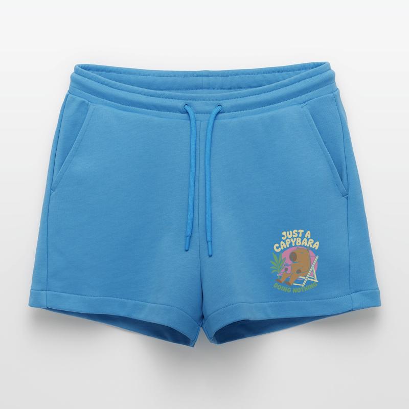 Just A Capybara Doing Nothing Organic Relaxed Cropped Shorts Made in EU