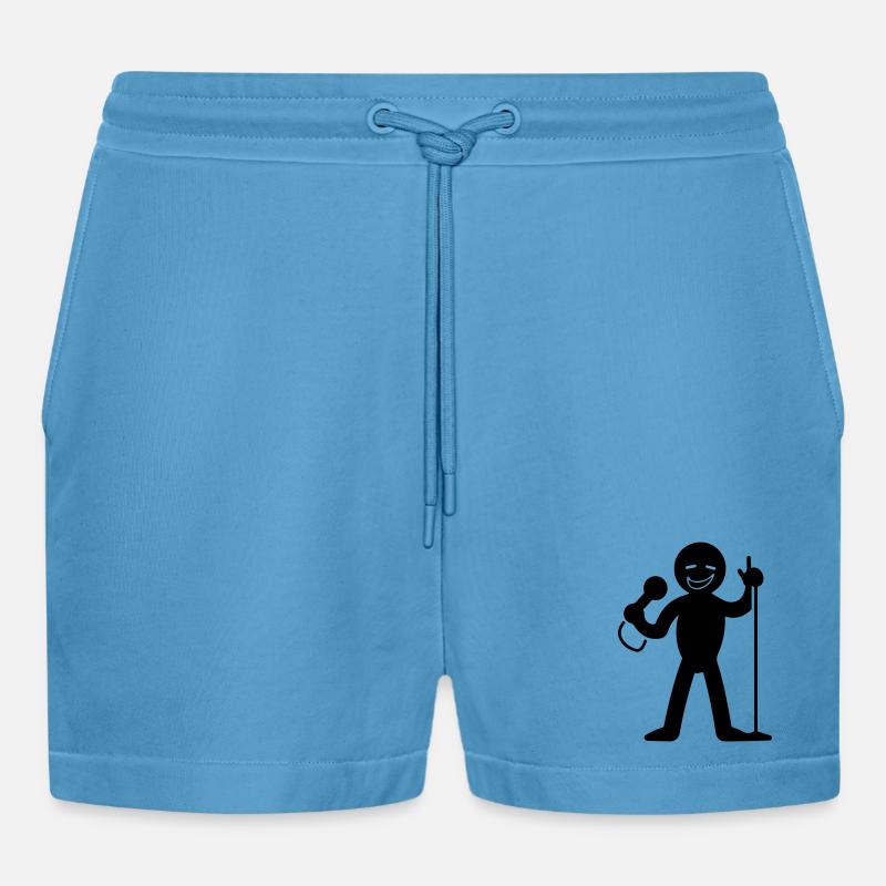 Chanteur avec micro - Short bio décontracté court fabriqué en UE - Sol Blue