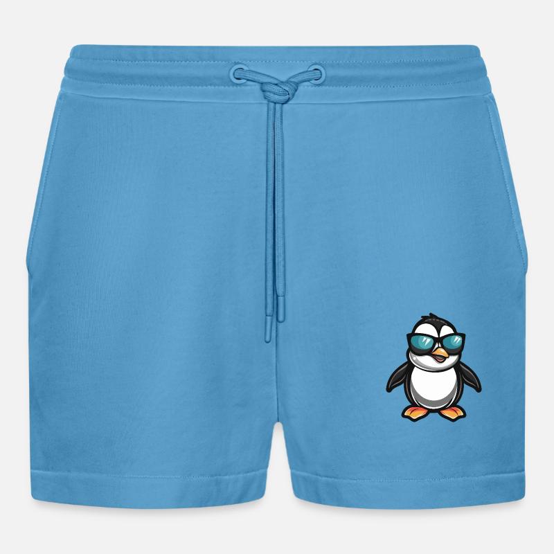 Penguin Cool Bande dessinée - Short bio décontracté court fabriqué en UE -  Sol Blue