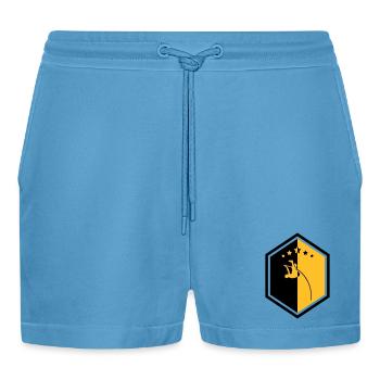Stabhochsprung Stabhochsprunger Sport Sportler - Organic Relaxed Cropped Shorts Made in EU -  Sol Blue - Vorne