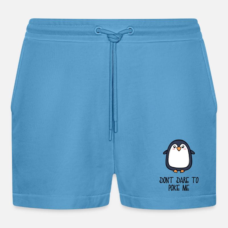 Cool Tier Vogel Statement Pinguin Südpol - Organic Relaxed Cropped Shorts Made in EU -  Sol Blue