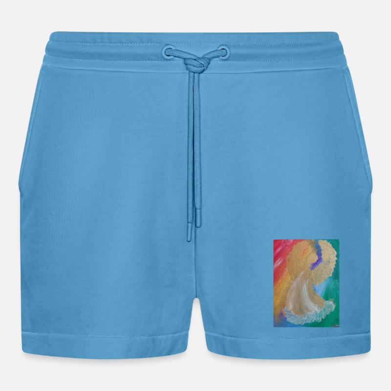 Regenbogenengel - Engel des Einklangs - Engelbild - Organic Relaxed Cropped Shorts Made in EU -  Sol Blue