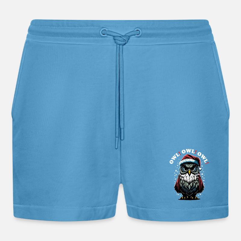 Weihnachtsmann Eule - Organic Relaxed Cropped Shorts Made in EU -  Sol Blue