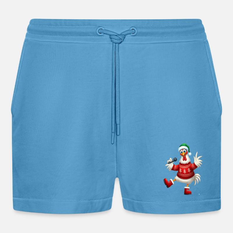 Urlaub Singende Henne Pullover - Organic Relaxed Cropped Shorts Made in EU -  Sol Blue