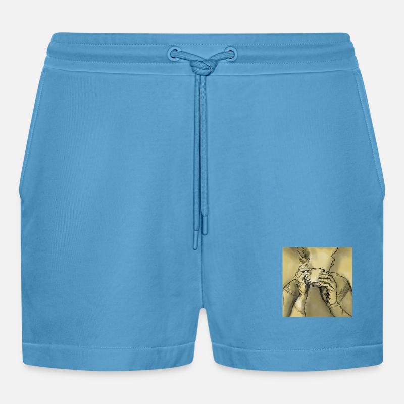 100e6d2e-bf9a-46fb-bc7b-516ae2e0bc30 - Organic Relaxed Cropped Shorts Made in EU -  Sol Blue