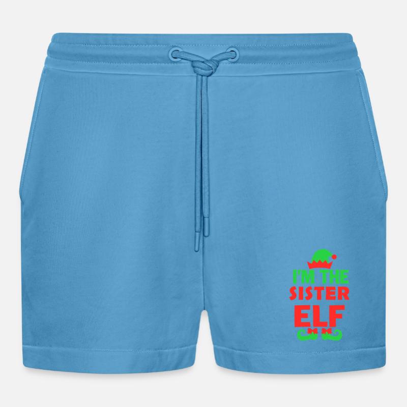 Ich bin die Schwester Elf - Organic Relaxed Cropped Shorts Made in EU -  Sol Blue