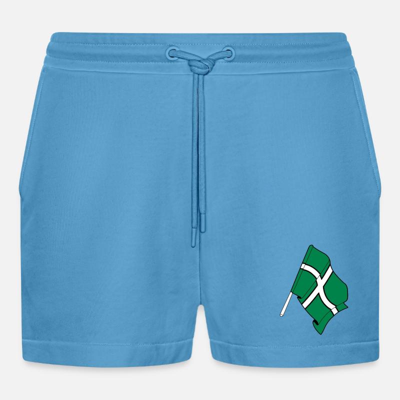 Drapeau du Devon - Short bio décontracté court fabriqué en UE -  Sol Blue
