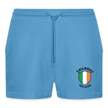 Tallaght Irish Shield - Organic Relaxed Cropped Shorts Made in EU -  Sol Blue - Vorne