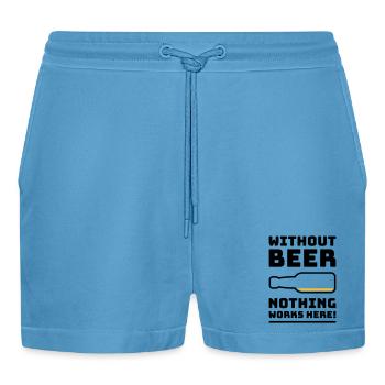Sans bière, rien ne marche ici ! (BOIRE DE 2C) - Short bio décontracté court fabriqué en UE -  Sol Blue - Devant
