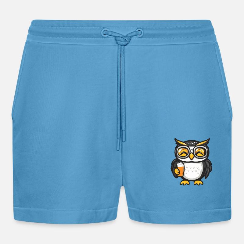 Eule Apres Ski Bier - Organic Relaxed Cropped Shorts Made in EU - Sol Blue