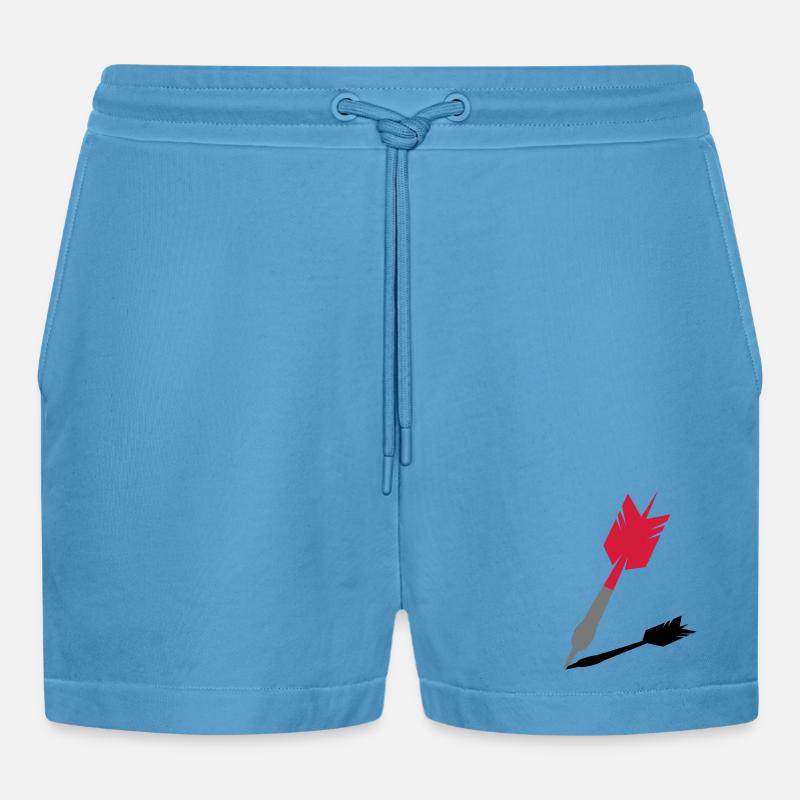 A dart and his shadow - Organic Relaxed Cropped Shorts Made in EU -  Sol Blue