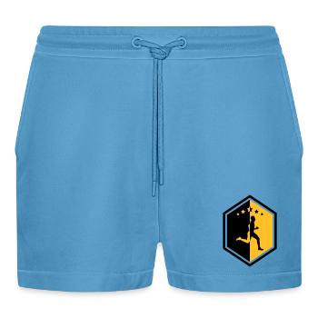Laufen / Running / Jogging / Joggen / Marathon - Organic Relaxed Cropped Shorts Made in EU -  Sol Blue - Vorne