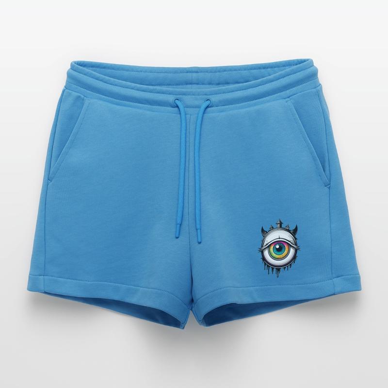 Eye with horns Organic Relaxed Cropped Shorts Made in EU
