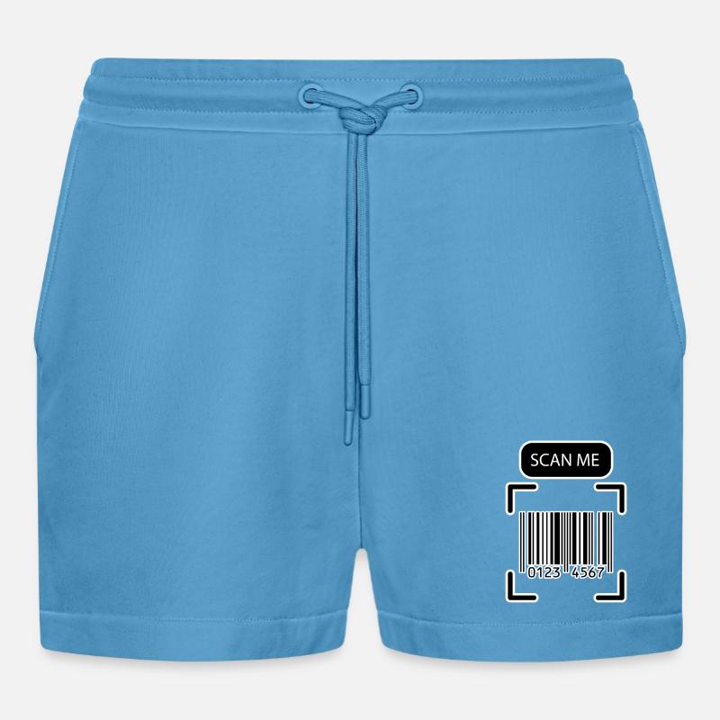 SCAN ME Barcode Lustiges Design - Organic Relaxed Cropped Shorts Made in EU -  Sol Blue