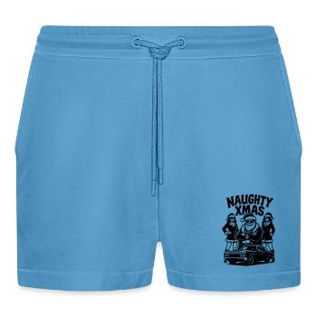 Vilain Noël Père Noël Pimp Auto Poussins - Short bio décontracté court fabriqué en UE -  Sol Blue - Devant