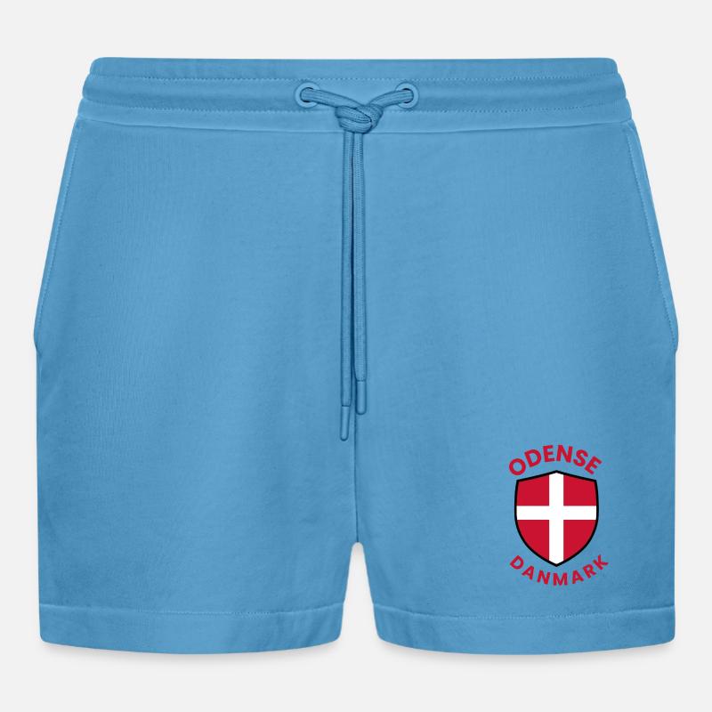 Blason du drapeau du Danemark d’Odense - Short bio décontracté court fabriqué en UE - Sol Blue
