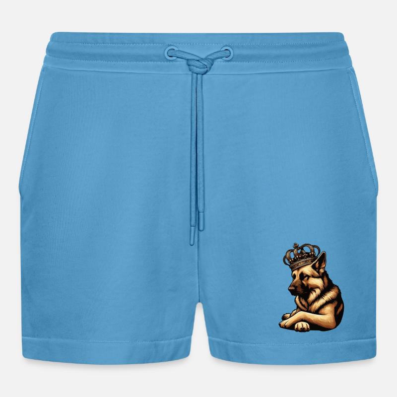 Deutscher Schäferhund Schäferhunde Schäferhunde - Organic Relaxed Cropped Shorts Made in EU -  Sol Blue