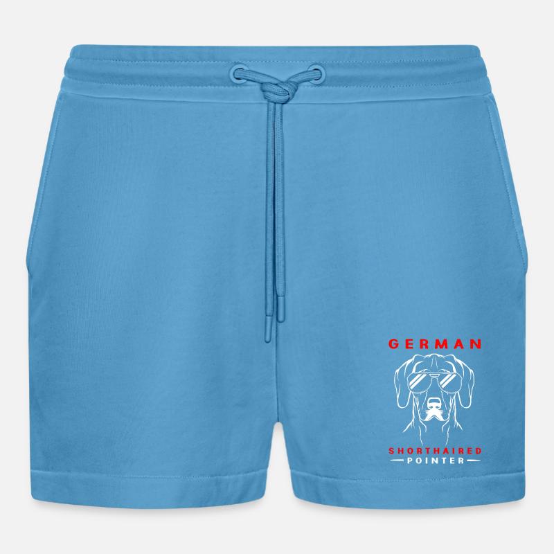 Deutsch Kurzhaar Hund German Pointer - Organic Relaxed Cropped Shorts Made in EU -  Sol Blue