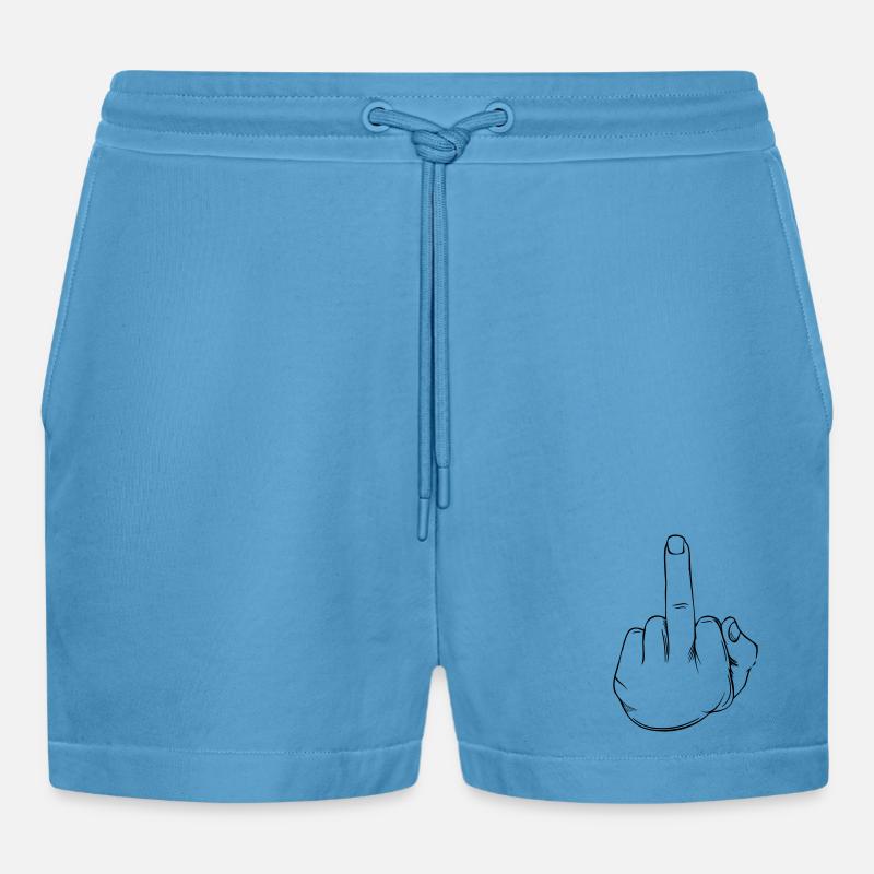 Mittelfinger Statement - Organic Relaxed Cropped Shorts Made in EU -  Sol Blue