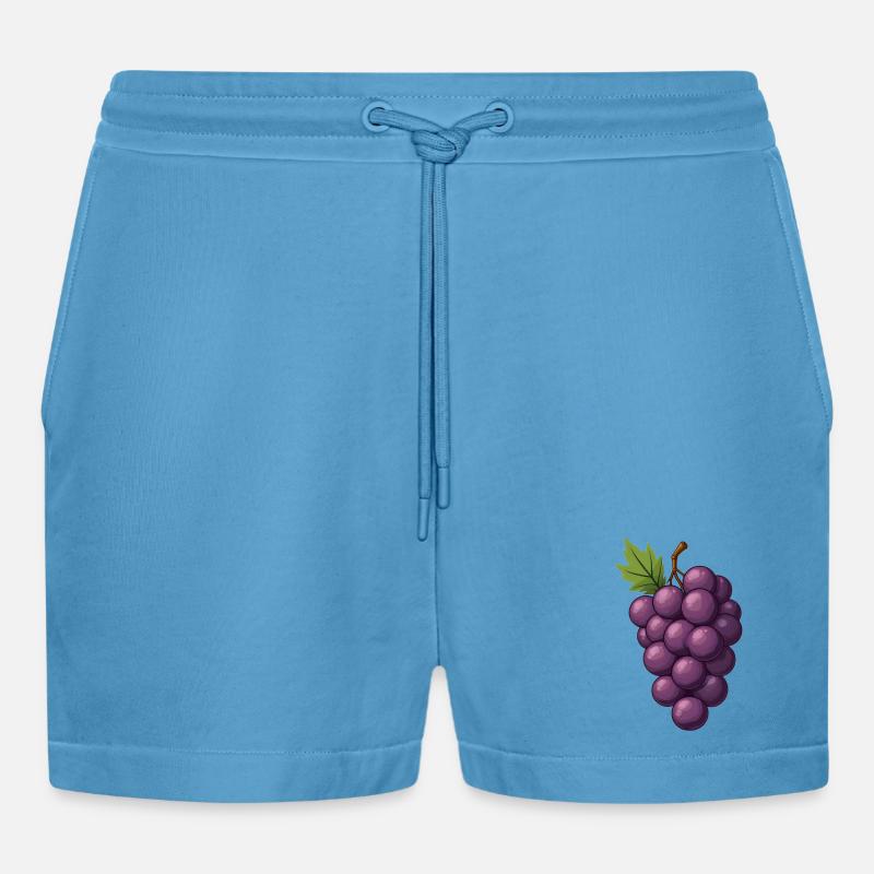 Grappes de raisin - Short bio décontracté court fabriqué en UE - Sol Blue