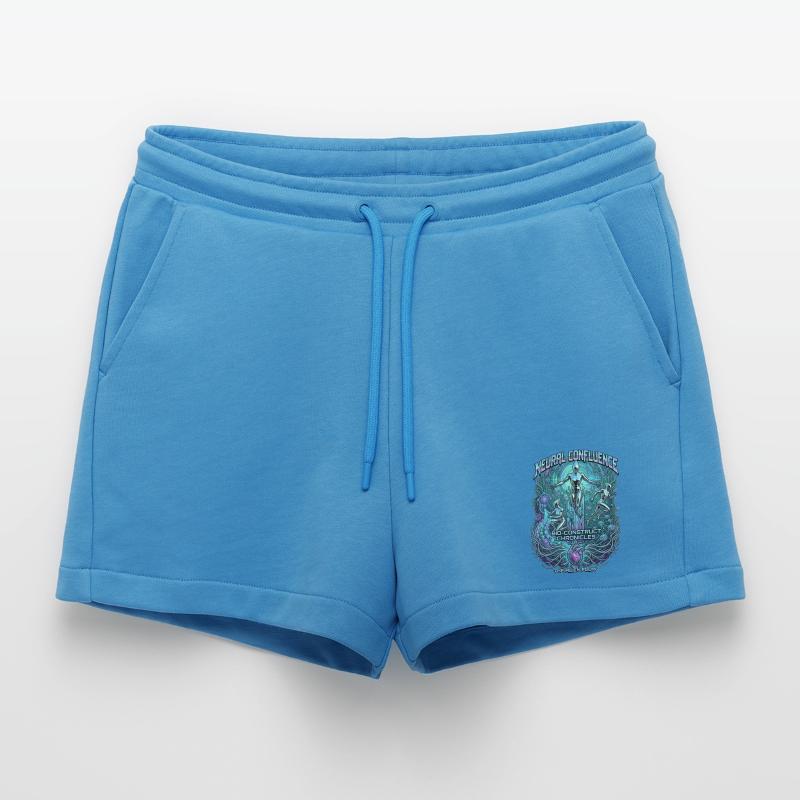 Neural Confluence Bio-Construct Chronicles Organic Relaxed Cropped Shorts Made in EU
