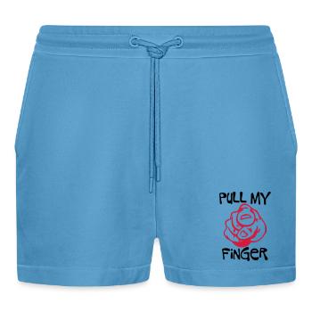 Pull my Finger - Organic Relaxed Cropped Shorts Made in EU -  Sol Blue - Vorne