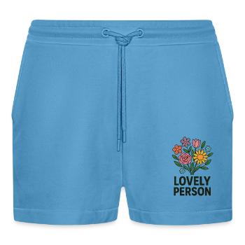 LOVLY PERSON - Organic Relaxed Cropped Shorts Made in EU -  Sol Blue - Front