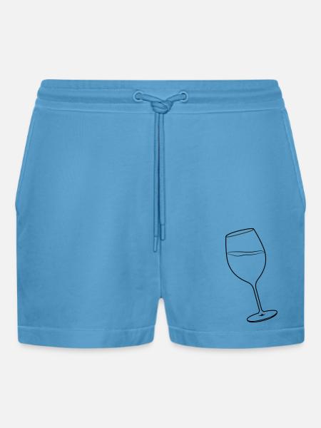 Weinglas - Organic Relaxed Cropped Shorts Made in EU - Sol Blue