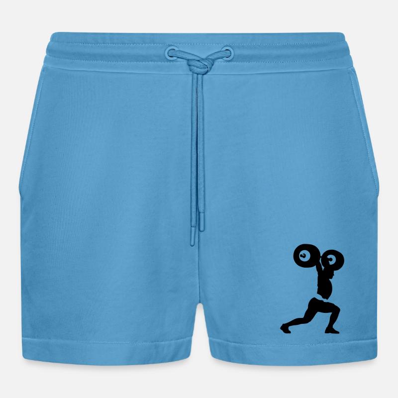 Gewichtheber - Organic Relaxed Cropped Shorts Made in EU -  Sol Blue